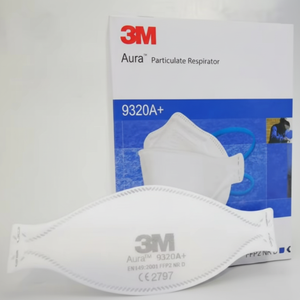 9320A ช่วยหายใจแบบใช้แล้วทิ้งยาว3เมตร + P2/FFP2หน้ากากแบนไม่ทอ5ชั้นพร้อมแถบคาดศีรษะยืดหยุ่นสำหรับป้องกันมลพิษทางอากาศ - Product Image 1