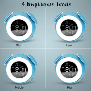 Despertador Digital Led para mesita de noche, amanecer y atardecer, alarma de música, espejo para dormitorio, escritorio, Calendario, Reloj de mesa, cargador de teléfono - Product Image 5