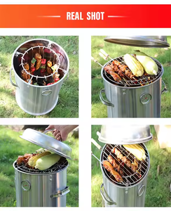 Nueva Parrilla de Barbacoa Multifuncional de Acero Inoxidable, de un Solo Quemador, Tres en Uno, sin Humo, para Asar Pato Colgante al Aire Libre - Product Image 6