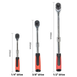 Jeu de clés à cliquet télescopiques à 72 dents, entraînement 1/2" 3/8" 1/4", à dégagement rapide pour réparation automobile, kit d'outils à douilles - Product Image 2
