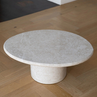 Table basse ovale moderne en marbre et pierre calcaire Cammy Stone pour salon, hôtel, appartement, villa