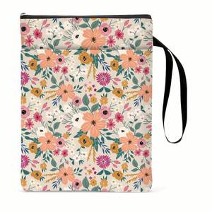 Sac à livres, housse de protection pour livre, sac pour ordinateur portable, housse de livre en polyester, housse de livre imperméable, sac cadeau pour les amateurs de livres, sac à livres imprimé de fleurs - Product Image 1