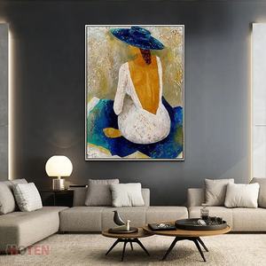 <span class=keywords><strong>Peinture</strong></span> à l'huile <span class=keywords><strong>abstraite</strong></span> faite à la main sur toile, <span class=keywords><strong>femme</strong></span> sexy en robe rouge, chapeau tenant un couteau, <span class=keywords><strong>corps</strong></span> chaud, <span class=keywords><strong>femme</strong></span>, taille personnalisée, à des fins décoratives - Product Image 4