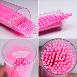 100 uds/botella extensión de pestañas hisopos de limpieza <span class=keywords><strong>Lash</strong></span> Lift pegamento removedor aplicadores Microblade pinceles de maquillaje herramienta - Product Image 3