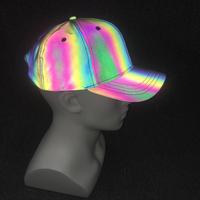 Casquette de baseball lumineuse en PVC coloré pour le commerce transfrontalier, style hip-hop européen et américain, unisexe, avec visière arc-en-ciel lumineuse
