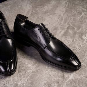 Chaussures italiennes en cuir faites à la main, grande taille, à lacets, antidérapantes, légères et respirantes, spécialement conçues pour les hommes de bureau et professionnels - Product Image 5
