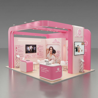 Stand publicitaire lumineux pour salon professionnel à installation rapide, stand d'exposition personnalisé en bois modulaire pour événements et salons professionnels pour animaux de compagnie