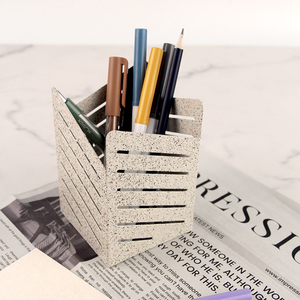 Modern Durable Office <b>Desk</b> with Square Pattern Metal Pen Holder - Product Image 4