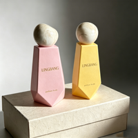 Vente en gros d'usine, flacon de parfum en verre carré de luxe vide personnalisé, orange, 100 ml, peut être livré avec un couvercle et une boîte d'emballage