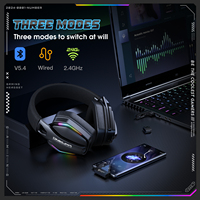 Auriculares Inalámbricos para Juegos ONIKUMA GT826, Auriculares RGB para Gamers, BT V5.4, Sobre la Oreja, Profesionales, 2.4GHz, con Micrófono