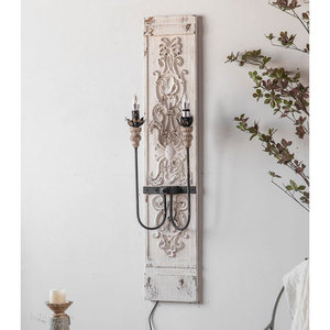 Decorazioni in legno nordico rustico antico intagliato a parete Vintage appeso a parete Decor decorazioni in legno con luce - Product Image 2