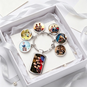 Lot de 6 <span class=keywords><strong>porte</strong></span>-clés en métal à sublimation, disques vierges multiples pour imprimer <span class=keywords><strong>photos</strong></span> de famille, cadeau souvenir parent-enfant - Product Image 3