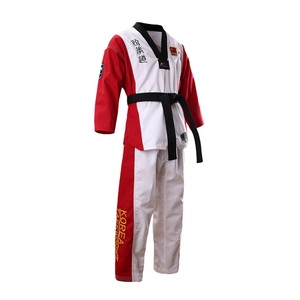 Uniformes de Taekwondo Dobok Personalizables de Alta Calidad para Hombre Adulto con Pantalones Cortos, Color y Logotipo Personalizados para Entrenamiento y Competencia - Product Image 1