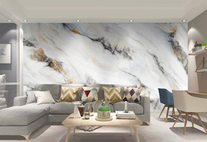 PVC/WPC Feuilles de marbre Panneau mural Charbon de bambou PET/3D Marbre UV Feuille Design Moderne Appartement Panneau de cristal de carbone - Product Image 5