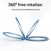 Support de téléphone métallique rotatif à 360 degrés, pliable, avec anneau de maintien et béquille pour smartphone - Vente en gros