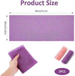 Custom logo Vacuum Package Skin Nylon Exfoliating Back Long Scrubber Mesh <b>Shower</b> Scrubbing Nylon Bathing African Net <b>Sponge</b> - Product Image 2