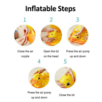 Siège d'apprentissage gonflable en PVC en forme de canard jaune pour bébé, chaise d'entraînement à la position assise, chaise de repas portable pour 3-30 mois, personnalisable