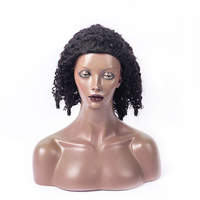 Demi-perruque bouclée afro exotique vietnamienne en cheveux humains bruts, style birman, pour femmes noires