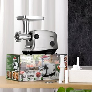 DSP Turbo Force 3000, Nueva Picadora de Carne de Acero Inoxidable de Grado Alimenticio, Embutidora de Salchichas Eléctrica, 500 kg/h, Monofásica, CA 220V - Product Image 4