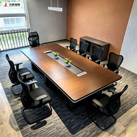 Table de conférence de direction moderne haut de gamme personnalisée JIUSHUN pour 10 à 12 personnes, idéale pour les salles de réunion de bureau