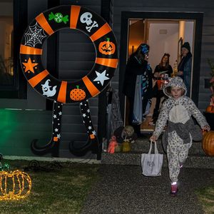 Halloween Inflatable Witch Wreath With Legs Large Size Outdoor Yard Decor PVC Material Party Decoration - Product Image 2
