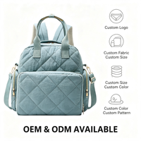 Sac à dos à langer matelassé personnalisé avec logo, grande capacité, imperméable, sac de maternité multifonctionnel, sac à dos de soins pour bébé OEM ODM