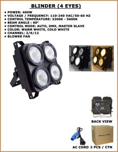 Foco de Luz de Superficie de Aluminio COB de 450W con 4 Ojos y Proyector de Haz para Iluminación de Escenarios y Salas de Conferencia - Product Image 2
