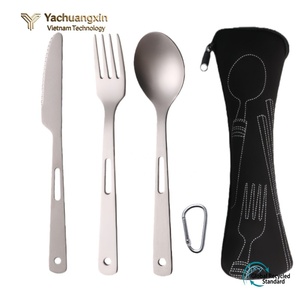 Ensemble de cuillères pliables en acier inoxydable, pour le camping, la randonnée, l'extérieur, ustensiles de cuisine portables légers, 2 pièces - Product Image 2