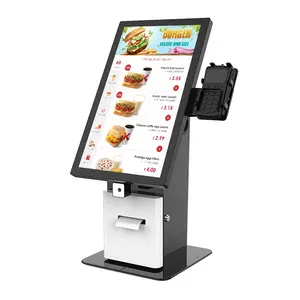 Desktop 21.5 Inch Android Catering Touchscreen Eten Bestellen Zelfbedieningskiosk Betaling Voor Hamburgerwinkel