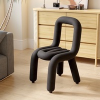 Tabouret de coiffeuse en métal style européen amélioré, design pieuvre à tubes courbés, pour chambre, salle à manger et maquillage