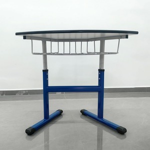 โต๊ะนักเรียนสมัยใหม่ ท็อปพลาสติก โครงเหล็ก ปรับระดับความสูงได้ 75x59x695 ซม. เฟอร์นิเจอร์โรงเรียน - Product Image 4