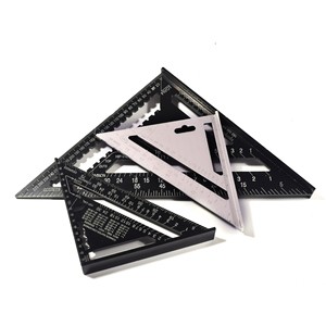 Regla Triangular de Ángulo Recto de 90 Grados, de Aleación de Aluminio Engrosada, Sistema Imperial/Métrico, Regla de Carpintería de Fondo Ancho con Ángulo de 45 Grados - Product Image 2