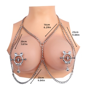QKKQ Screw Lock Nipple Clamps With Bell BDSM Nipple <b>Toys</b> Breast Bondage Steel Chain Breast Clamps Sex <b>Toys</b> <b>for</b> Women <b>Men</b> - Product Image 3