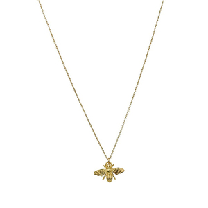 Collar ROXI de Plata de Ley S925 con Baño de Platino, Diseño de Abeja, Cadena de Eslabones, Regalo de Boda o Compromiso para Mujer - Product Image 1