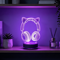 Lumières décoratives 3D à effet d'illusion avec logo de jeu, éclairage LED multi-contrôle, pièces de décoration pour salle de jeux