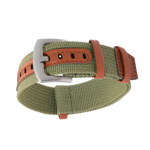 <span class=keywords><strong>Bracelet</strong></span> de montre en nylon et cuir premium <span class=keywords><strong>20mm</strong></span> 22mm, style sport, tressé, hybride <span class=keywords><strong>Nato</strong></span>, pour hommes, pièces de montre connectée - Product Image 3