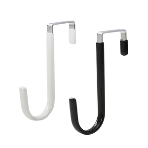 Venta al por mayor en forma de S gancho de metal portátil sobre la puerta perchas de goma función de prevención de arañazos para cocina sala de estar zapatos - Product Image 4