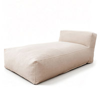 Fauteuil de relaxation d'extérieur moderne en forme de L – Canapé de sol confortable avec rembourrage en mousse déchiquetée, housse amovible et résistante aux éclaboussures avec fermeture éclair