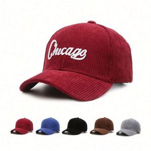 Custom Own logo Cap Adjustable Corduroy Hat With Brand a <b>Frame</b> Embroidery European Corduroy 6 Panels Baseball Cap - Product Image 1