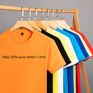 T-shirt unisexe 100 % coton 180 g, personnalisable avec logo imprimé, couleur unie, vierge, vente en gros - Product Image 1