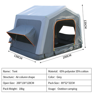 Tente gonflable imperméable pour <span class=keywords><strong>camping</strong></span> en plein air, tente de toit de voiture, <span class=keywords><strong>pièces</strong></span> de tente pneumatique, installation rapide, accessoires pour attelage de remorque familial pour voyages en autonomie - Product Image 2
