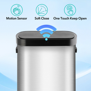 Cestino da 13 galloni sensore elettronico in acciaio inossidabile Touchless automatico casa ufficio cucina del bagno rifiuti <span class=keywords><strong>Smart</strong></span> casalinghi - Product Image 3