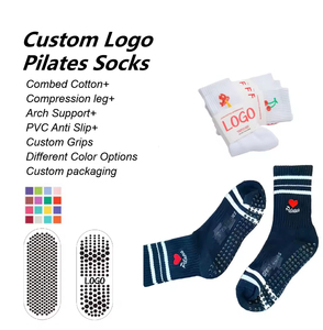 Popular Cotton Customized <b>Socks</b> with Logo – Custom Pilates Non-Slip Women Yoga Grip <b>Socks</b> for Fitness Studio - Product Image 6