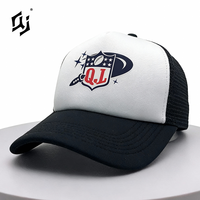 Topi Trucker Jaring 5 Panel OEM untuk Aktivitas Luar Ruangan, Memancing, Grosir, Topi Snapback dengan Cetak Busa, Warna Hitam, Logo Custom