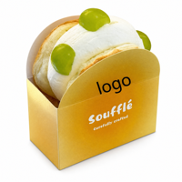 Boîtes à donuts jetables biodégradables en papier kraft blanc, impression personnalisée, pliables, qualité alimentaire, emballage pour pâtisserie
