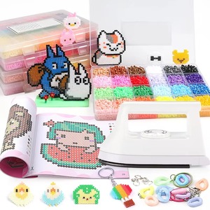 100pcs Factory Hama <b>Beads</b> Set Multicolor 5mm DIY Craft <b>Fuse</b> <b>Beads</b> Kit Educational Toy Carton Transportation Theme Ages 5-13 - Product Image 2