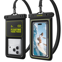 Lamicall PRAB09 2PCS Étui étanche flottant IP68 pour téléphone, avec cordon, idéal pour la plage, les croisières, cadeau Fête des Mères, compatible appareils 4-8.5 pouces