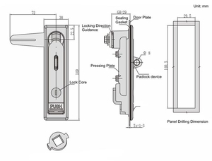 Serrures de panneau de porte électrique de bonne qualité Ms712 / Serrures de placard à bouton-poussoir - Product Image 4