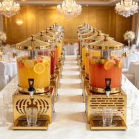 Distributeur de jus en acier inoxydable doré pour buffet, fête, mariage, hôtel, décoration et fournitures