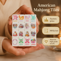 Tuiles de Mahjong roses d'hiver, thème océan nacré, pour Halloween et Noël, ensemble de tuiles de Mahjong américaines pour les fêtes de Noël